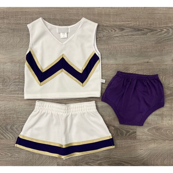 Other - UW Washington Huskies Cheerleading Uniform Baby Girl 2T 3pc top skirt briefs